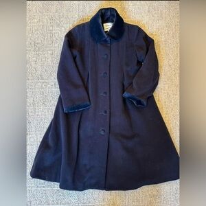 EUC Florence Eiseman navy dress oat with velvet trim size 6x